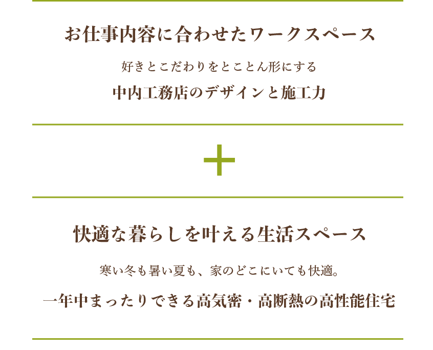 仕事と暮らしを一緒に豊かにする家