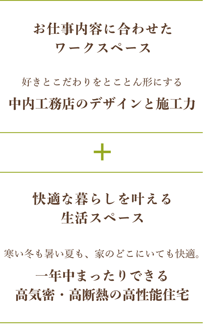 仕事と暮らしを一緒に豊かにする家